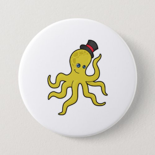 Octopus with Hat Button