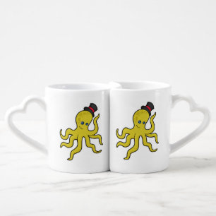 Octopus with Hat Coffee Mug Set