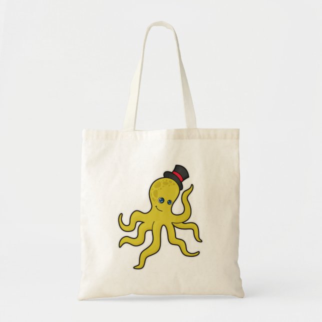 Octopus with Hat Tote Bag (Front)