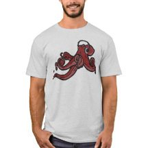 Octopus With Headphones Fun DJ Graphic T Shirt