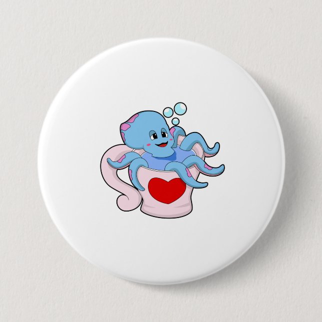 Octopus with Heart Cup.PNG Button (Front)