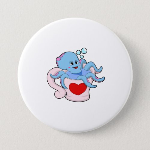 Octopus with Heart CupPNG Button