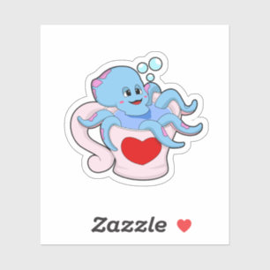 Octopus with Heart Cup.PNG Sticker