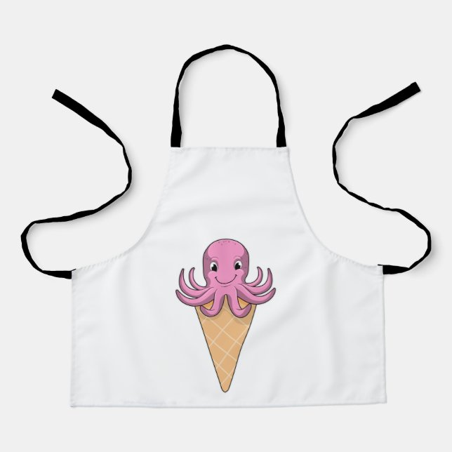 Octopus with Ice cream cone Apron (Front)