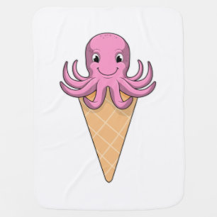 Octopus with Ice cream cone Baby Blanket
