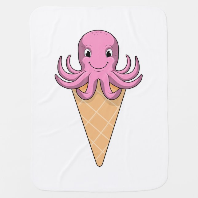 Octopus with Ice cream cone Baby Blanket (Front)