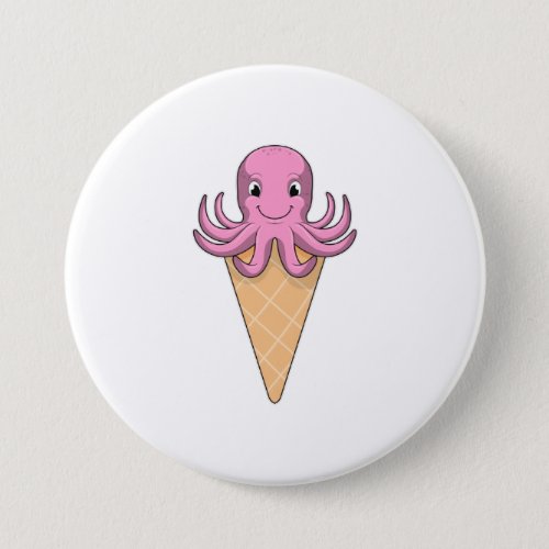 Octopus with Ice cream cone Button