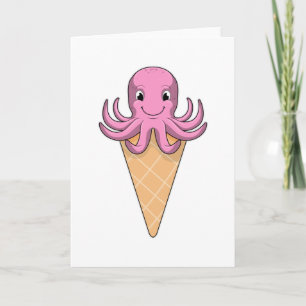 Octopus with Ice cream cone Card