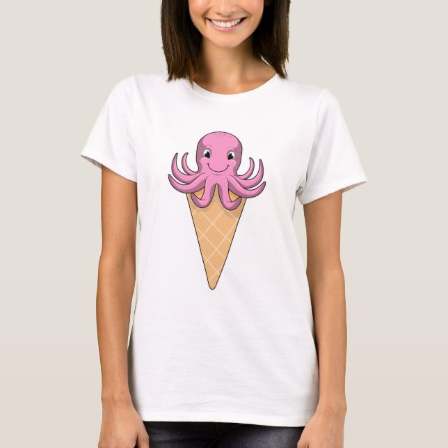 Octopus with Ice cream cone T-Shirt (Front)