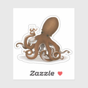 Octopus with Lab Flask Science Chemistry Steampunk Sticker