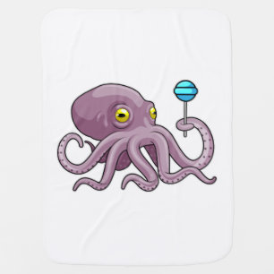 Octopus with Lollipop Baby Blanket