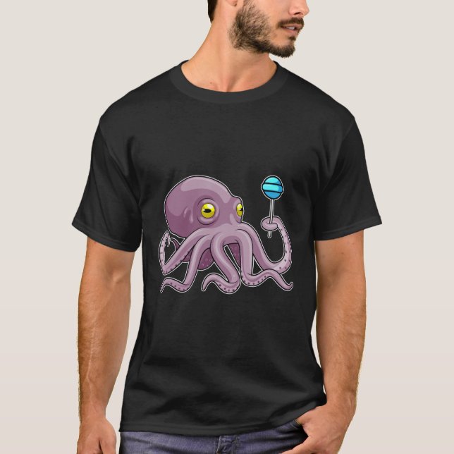 Octopus with Lollipop T-Shirt (Front)