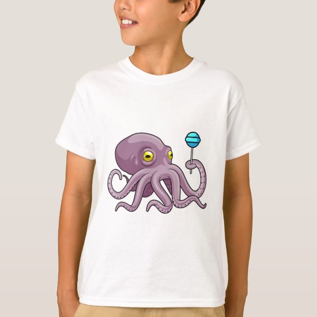 Octopus with Lollipop T-Shirt (Front)