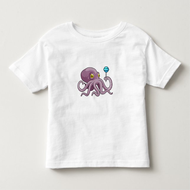 Octopus with Lollipop Toddler T-shirt (Front)