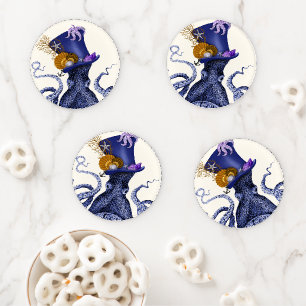 Octopus with Nautical Hat Coaster Set