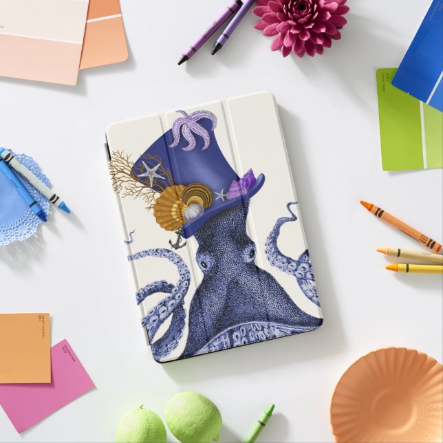Octopus with Nautical Hat iPad Pro Cover (Desk)