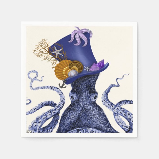 Octopus with Nautical Hat Napkins (Front)