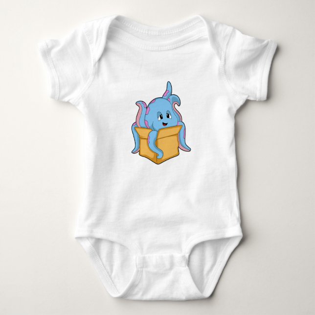 Octopus with Packet.PNG Baby Bodysuit (Front)