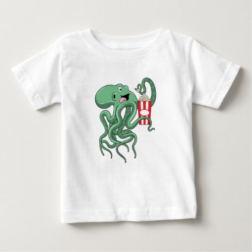 Octopus with Popcorn Baby T_Shirt