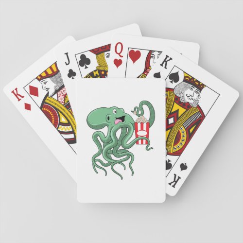 Octopus with Popcorn Playing Cards