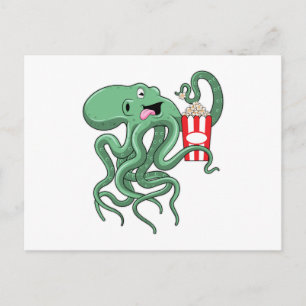 Octopus with Popcorn Postcard