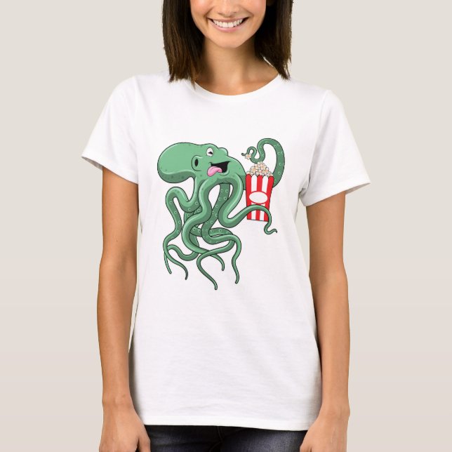 Octopus with Popcorn T-Shirt (Front)