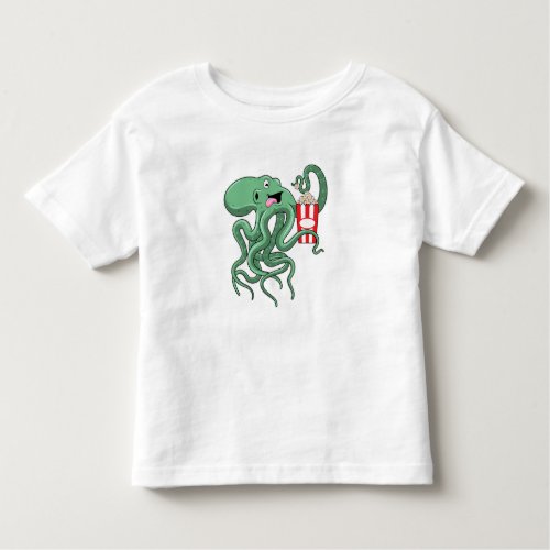 Octopus with Popcorn Toddler T_shirt