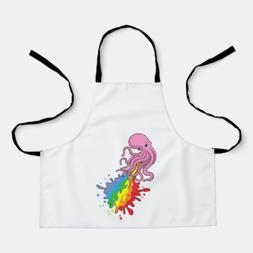 Octopus with Rainbow Apron