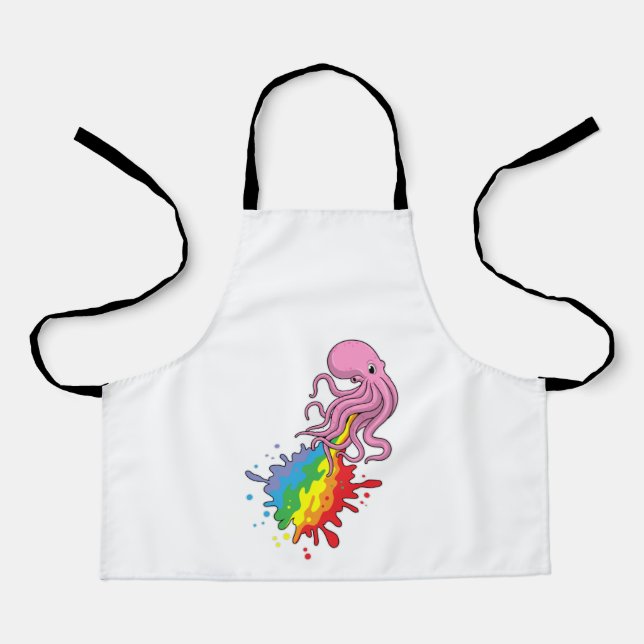 Octopus with Rainbow Apron (Front)