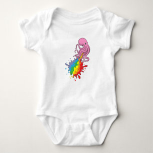 Octopus with Rainbow Baby Bodysuit