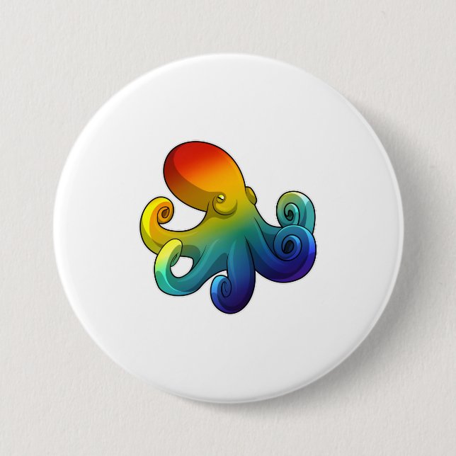 Octopus with Rainbow Button (Front)