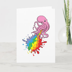 Octopus with Rainbow Card