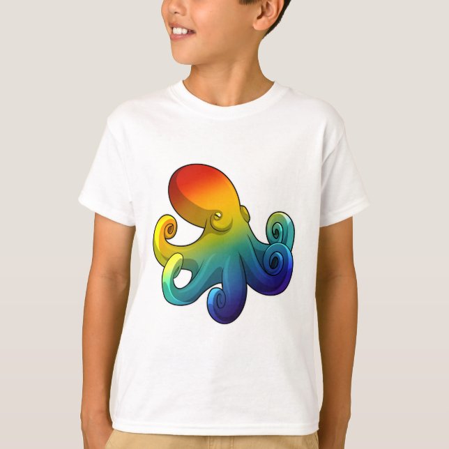 Octopus with Rainbow T-Shirt (Front)