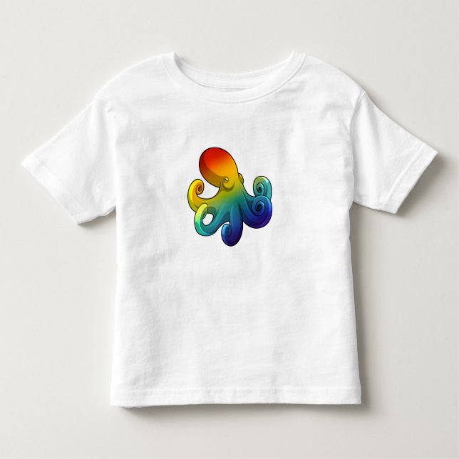 Octopus with Rainbow Toddler T-shirt (Front)