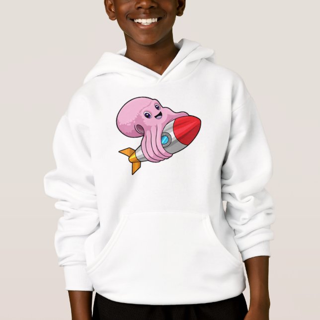 Octopus with Rocket Hoodie (Front)