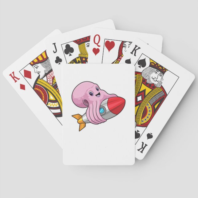 Octopus with Rocket Poker Cards (Back)