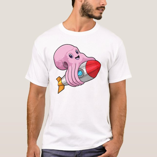 Octopus with Rocket T-Shirt (Front)