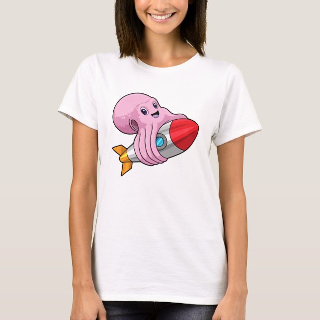 Octopus with Rocket T-Shirt (Front)
