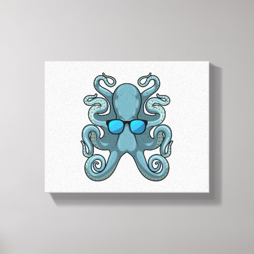 Octopus with Sunglasses Canvas Print