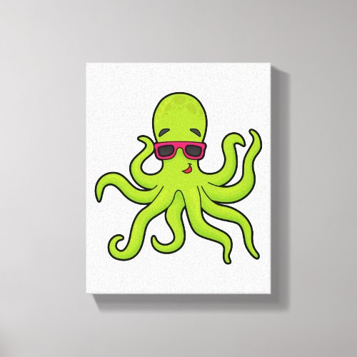 Octopus with Sunglasses Canvas Print