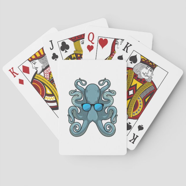 Octopus with Sunglasses Poker Cards (Back)