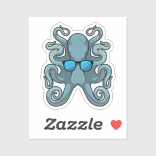 Octopus with Sunglasses Sticker