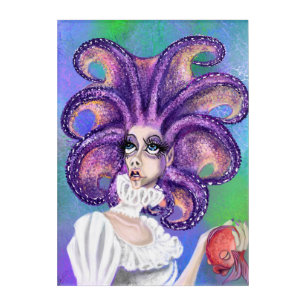 Octopus Woman and Goldfish Acrylic Print