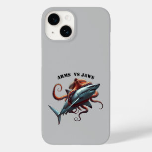 Octopus Wrapped Around a Great White Shark URM Case-Mate iPhone 14 Case
