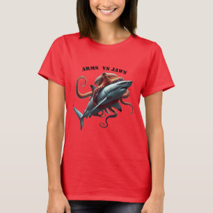 Octopus Wrapped Around a Great White Shark URM T-Shirt
