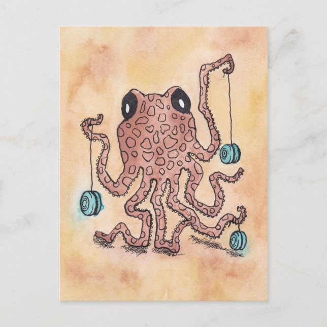 Octopus & Yo-Yo Postcard (Front)