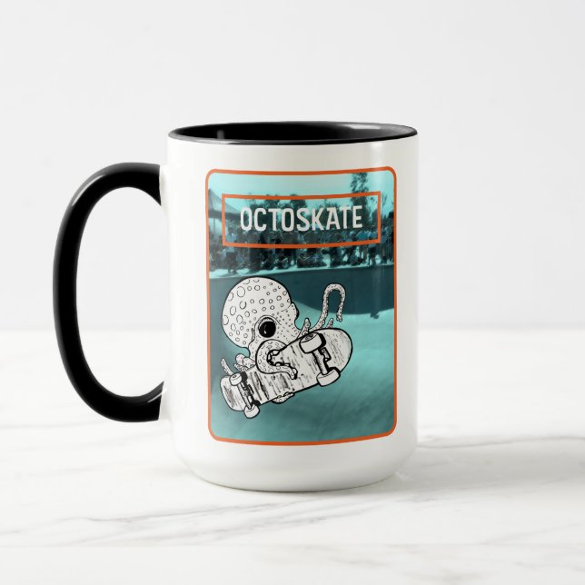 Octoskate Skateboarding Octopus Mug (Left)