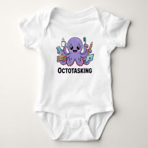 Octotasking Creature in Multitask Mode Baby Bodysuit