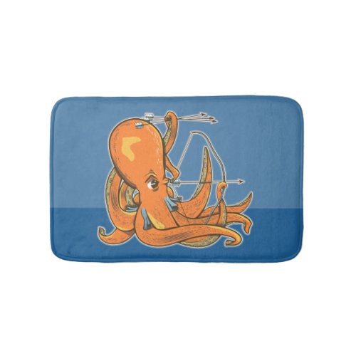 Octpus with a bow and arrow bath mat