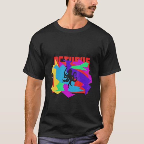 Octupus Animal Mosaik Puzzle T-Shirt